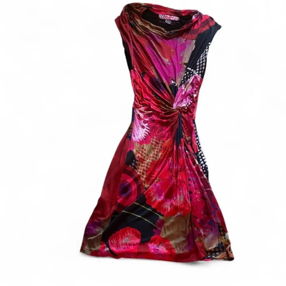 Vintage Desigual Abstract Floral One Shoulder Dress - Picture 2 of 8